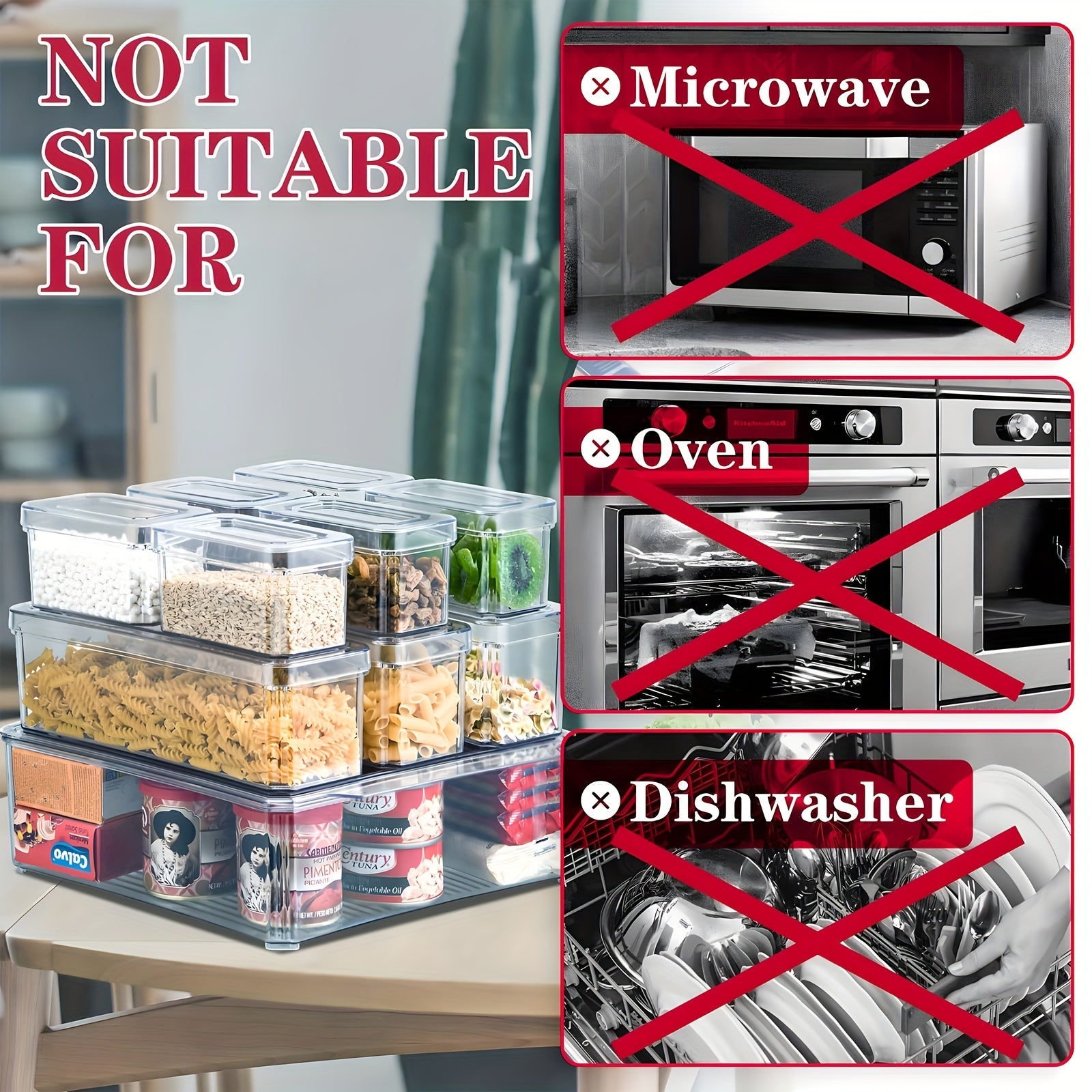 7/14 dona shaffof, oson yig‘iladigan muzlatgich tashkilotchilari bankalari, qopqog‘ bilan, BPA-siz oziq-ovqat saqlash uchun, mevalar, sabzavotlar, ichimliklar