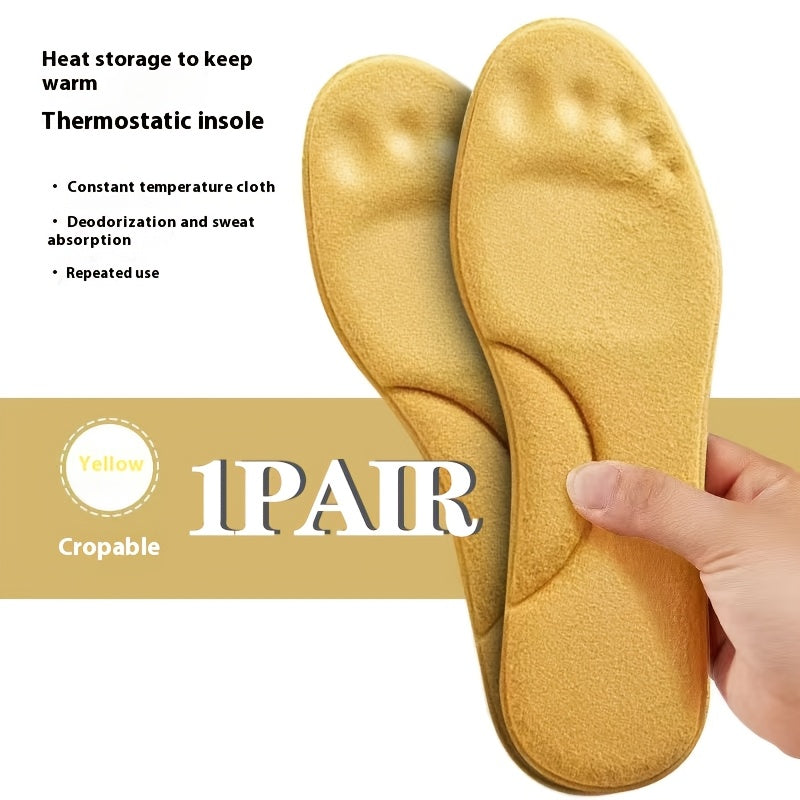 Unisex Thermal Memory Foam Insoles Breathable Sweat-Absorbent for Winter Sports