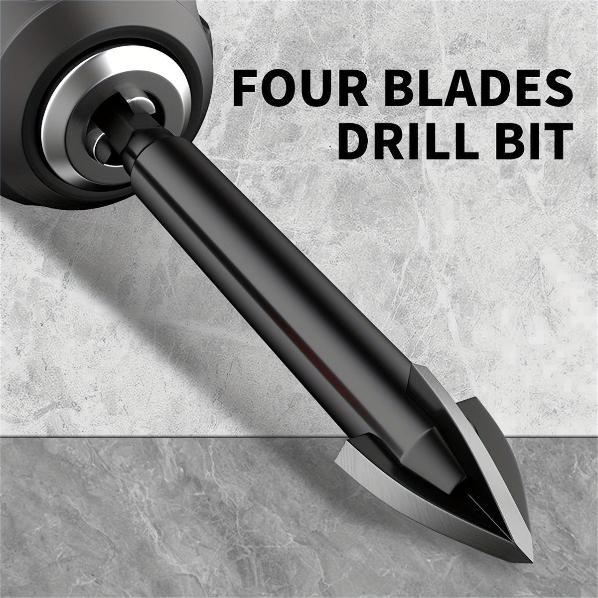 Steel Diamond Drill Bit for Ceramic Tile and Concrete, 4-Edged, Dry Drilling