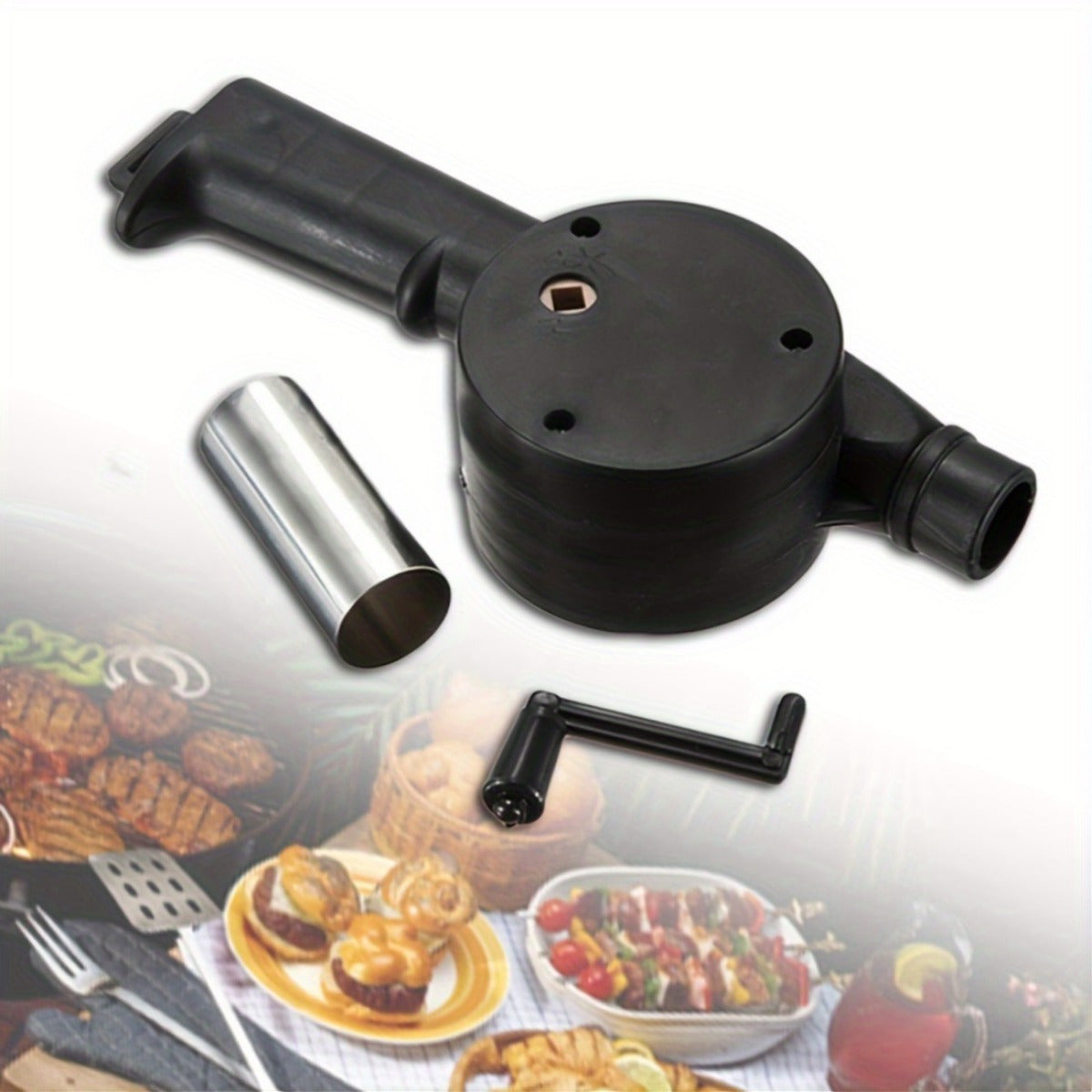 Портативный ручной вентилятор-воздуходувка для гриля на костре, не требует батареек