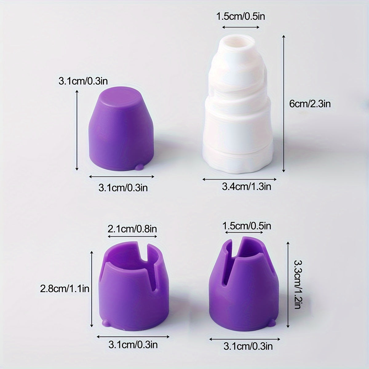 Set of 4 Multi-Functional Piping Nozzles for Cake Decorating and Cookies