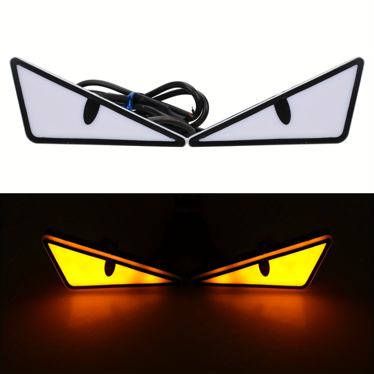 2pcs LED Demon Eye Lights Triangle Angel Eye Car Motorcycle Neon Bright Safety Driving