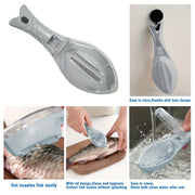 Set of 5 Fish Scaler Remover Tools Stainless Steel Sawtooth Bottle Opener Scraper