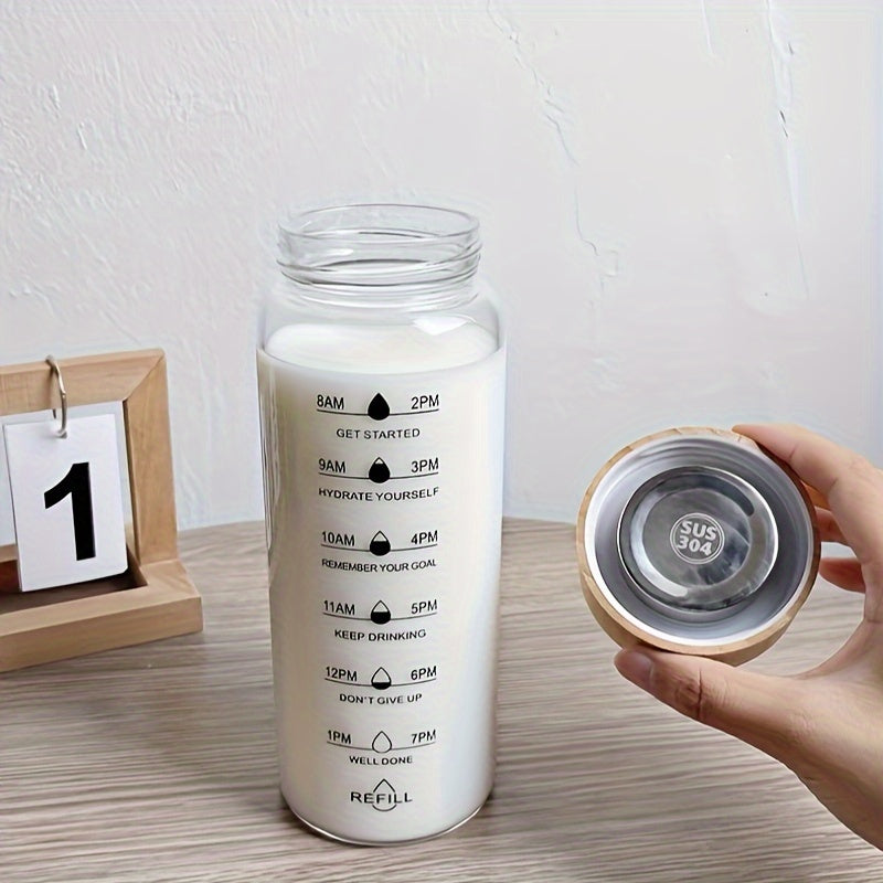 Borosilicate Glass Water Bottle 700ml 1000ml Leak-Proof Reusable Outdoor Fitness