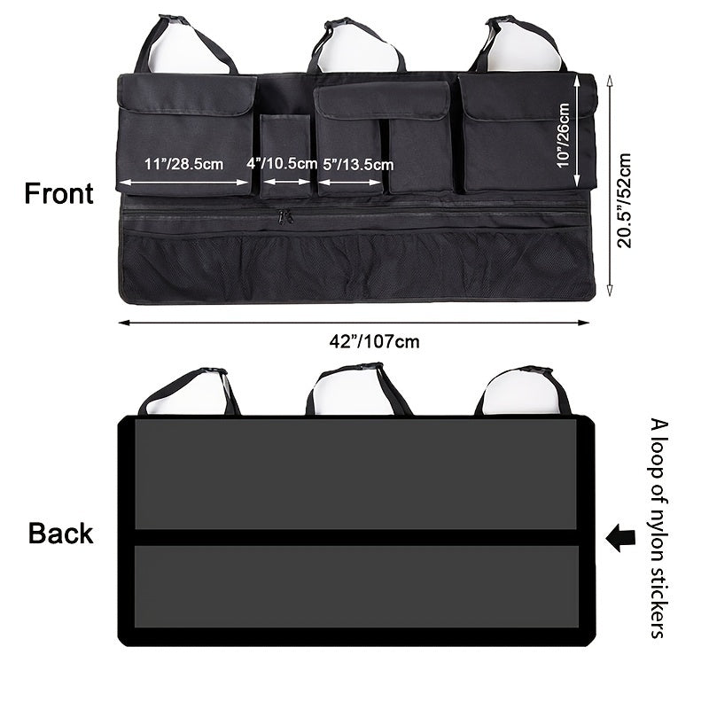 Универсальный органайзер для багажника автомобиля большого размера, сумка для хранения на заднем сиденье внедорожника, многофункциональный сетчатый карман