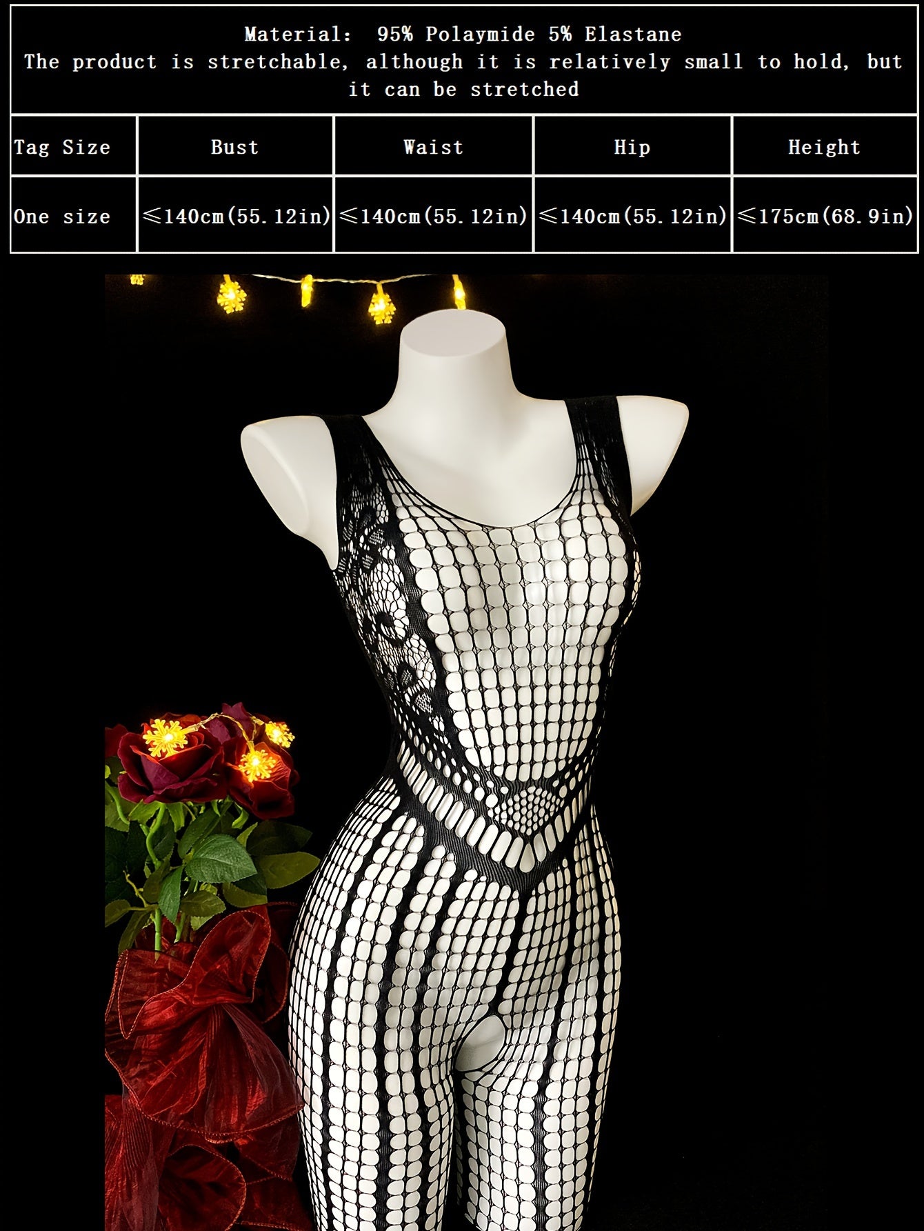 Ayollar uchun keng hajmli shaffof korsetti tarmoq bilan qoplangan bodysuit yuqori elastiklikdagi ichki kiyim