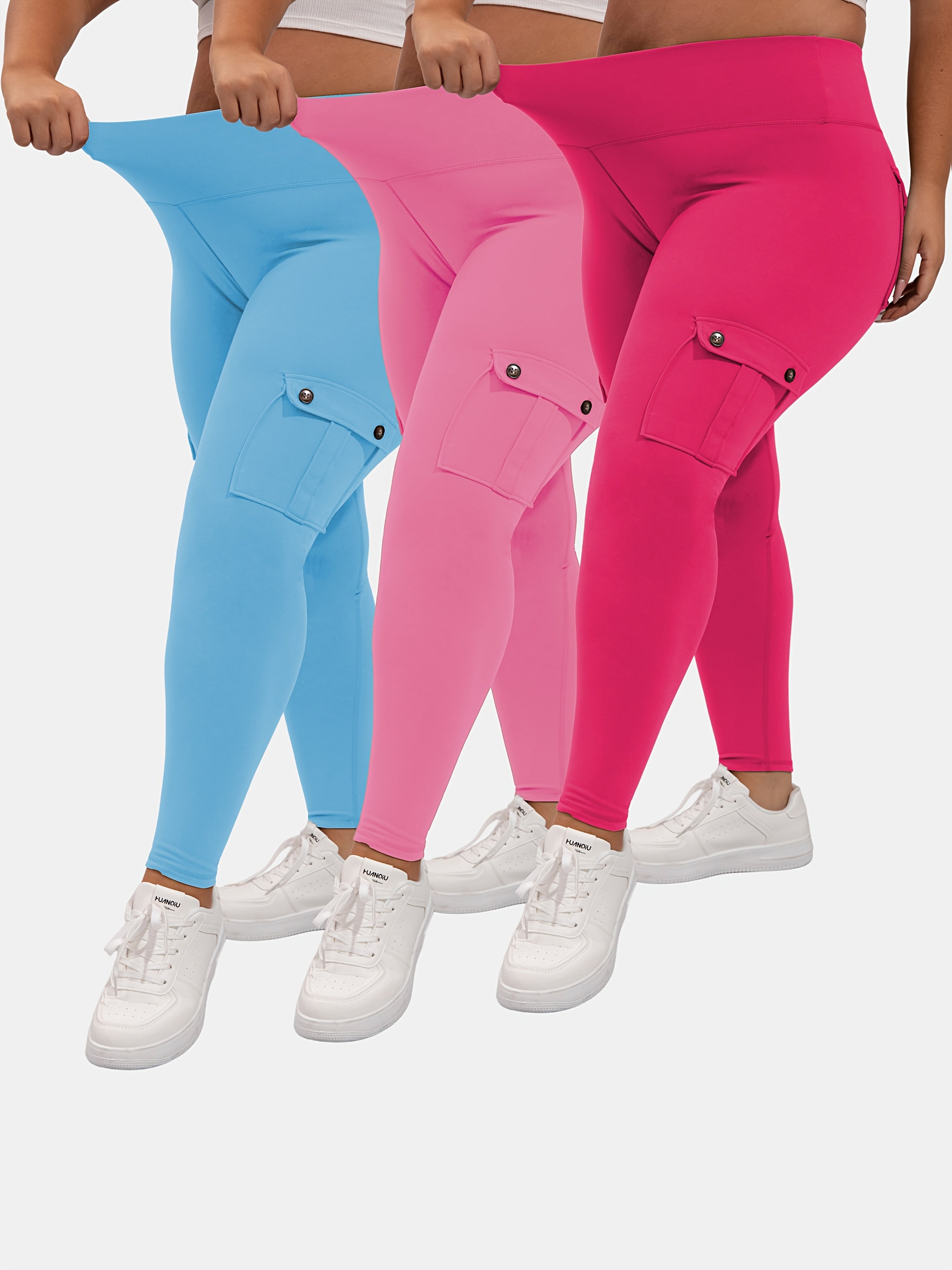 Women's Plus Size Sports Leggings High Waist Tummy Control Four-Way Stretch