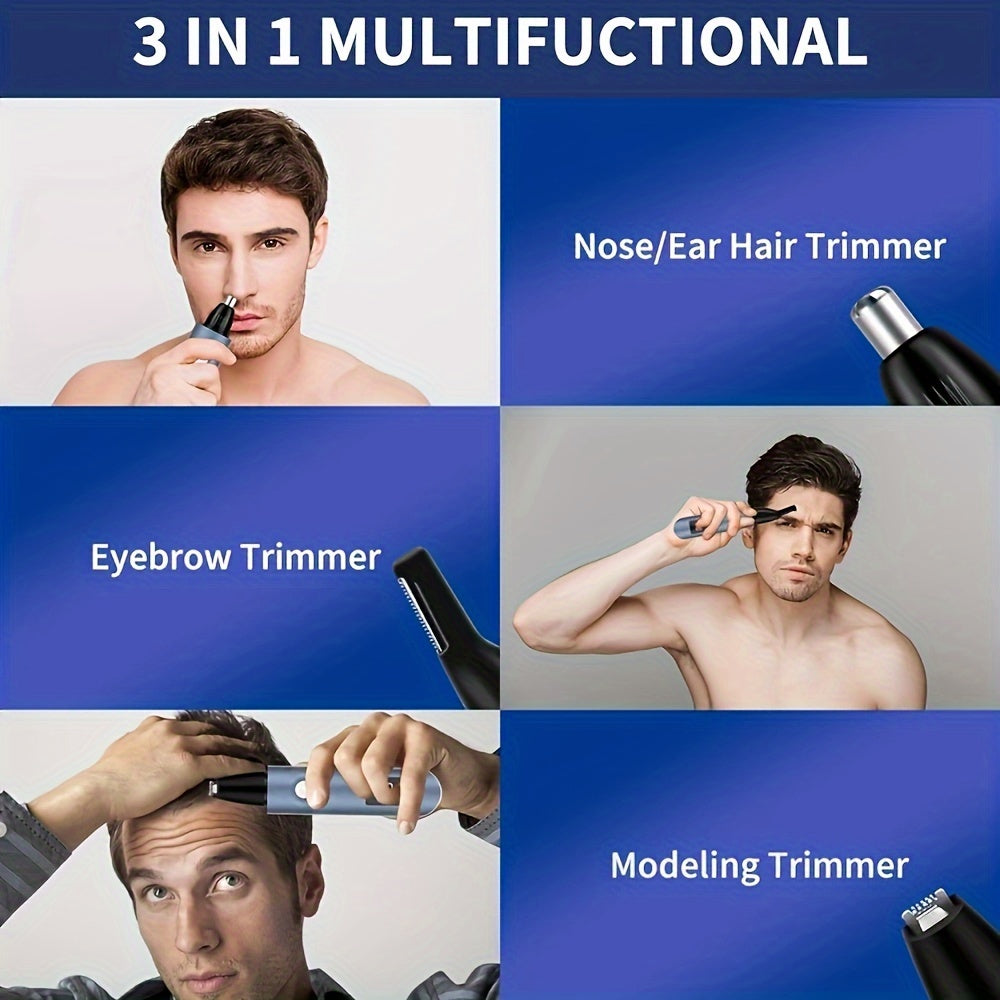 Rechargeable Nose and Ear Hair Trimmer for Men and Women with Dual-Edge Blade