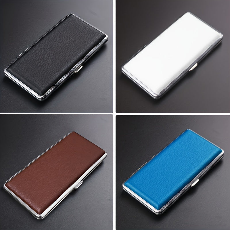 Unisex Leather Cigarette Case Holds 14 Cigarettes Extra Long PU Leather Smoking Accessory