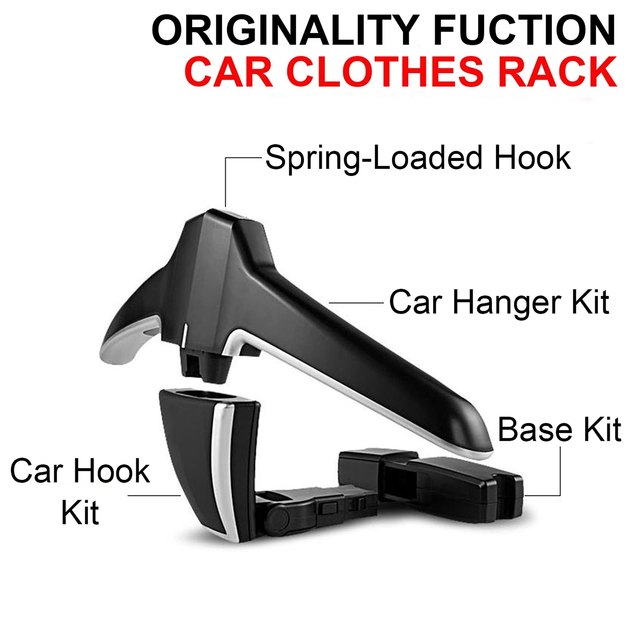 Premium Car Headrest Hanger Black Gray Space-Saving Multi-Functional Storage Easy to Install