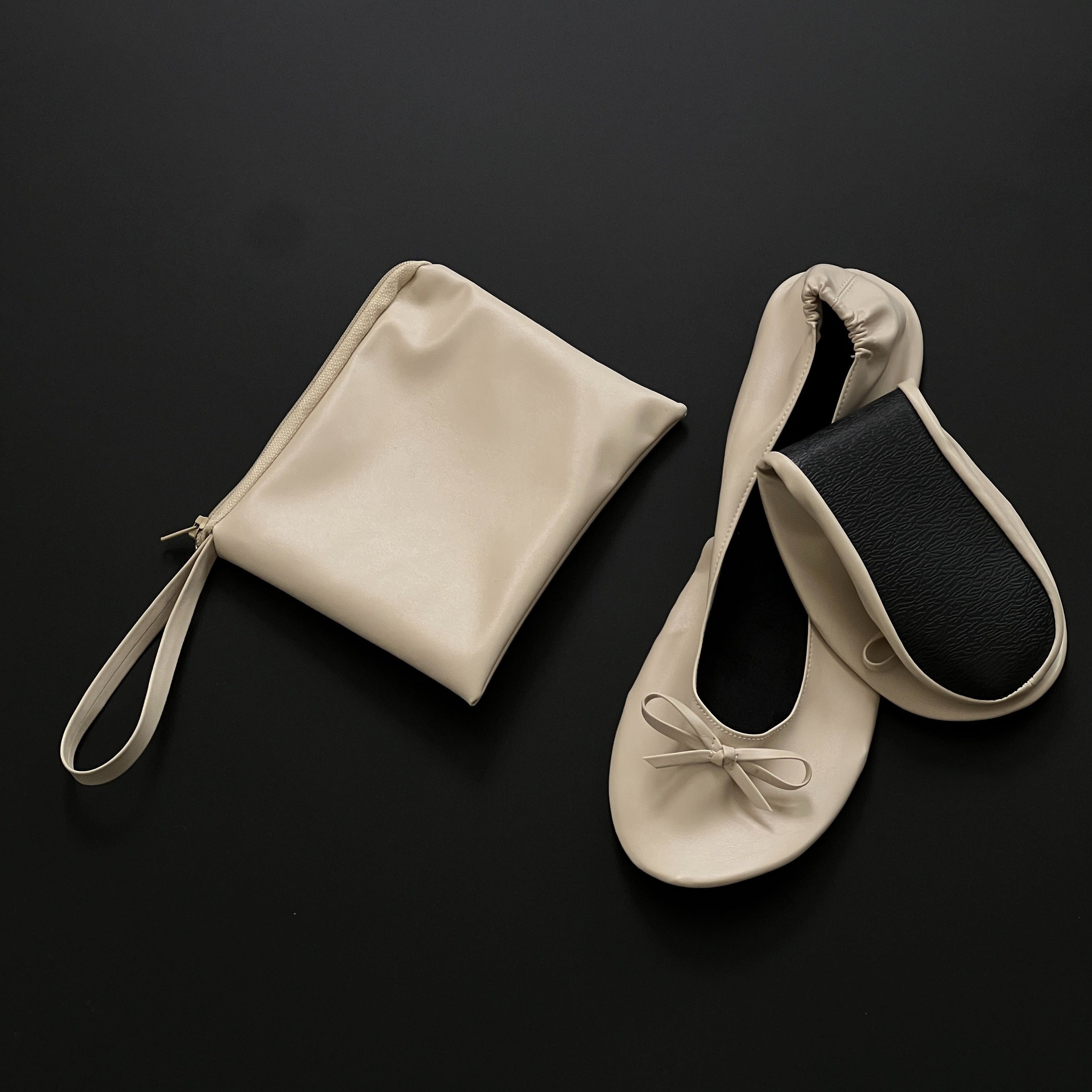 Women's Soft Sole Ballet Flats, Foldable Wedding Dance Shoes, Solid Color