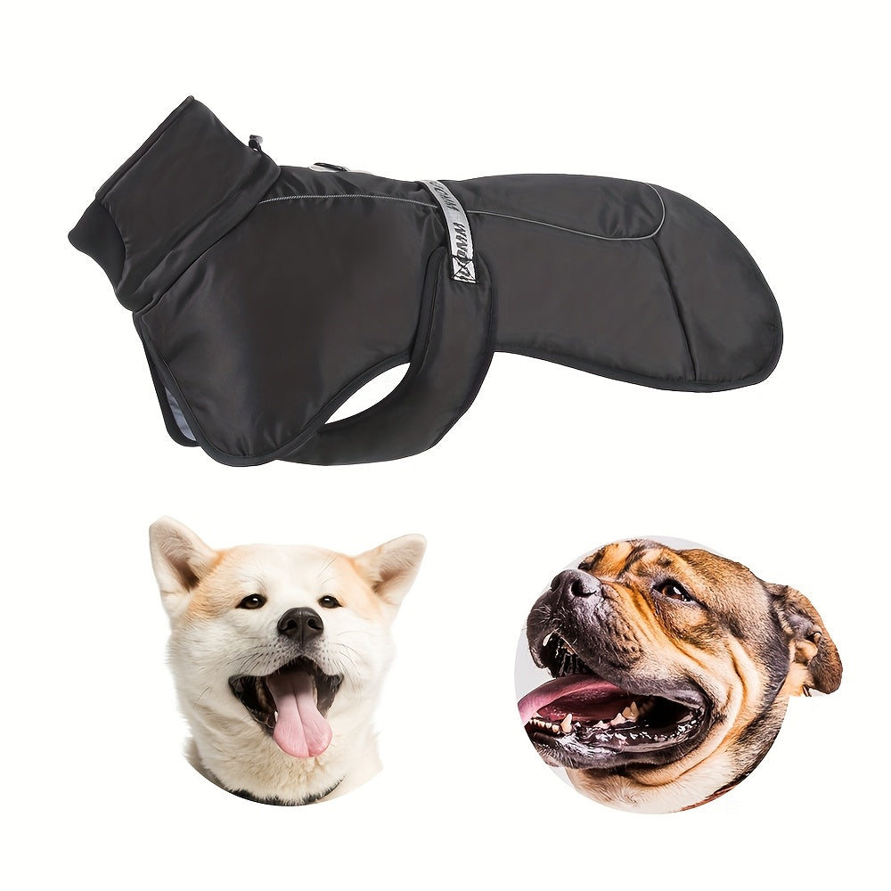 Waterproof Windproof Dog Jacket with Fleece Lining for Small to Large Breeds