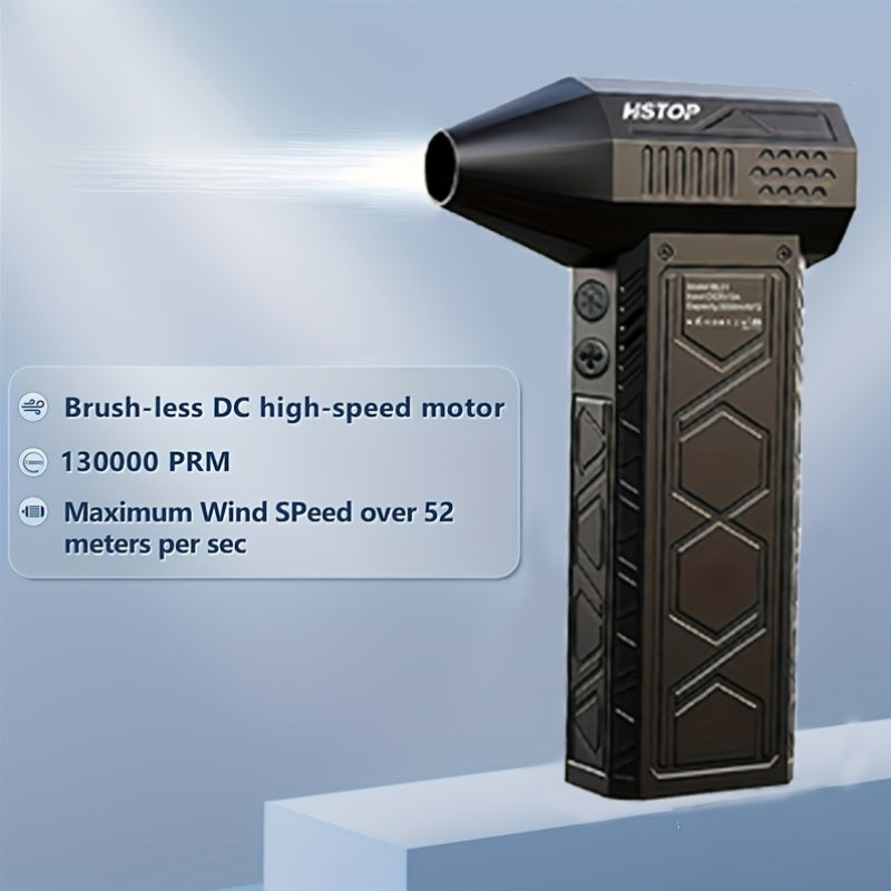 High-Speed Mini Handheld Air Blower with LED Light, Rechargeable 10000mAh Battery