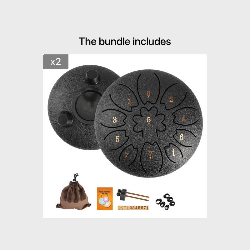 6 dyuymli po'lat tilimli baraban C katta bilan sumka, kalitlar va musiqa kitobi bilan meditatsiya, yoga va musiqa ta'limi uchun