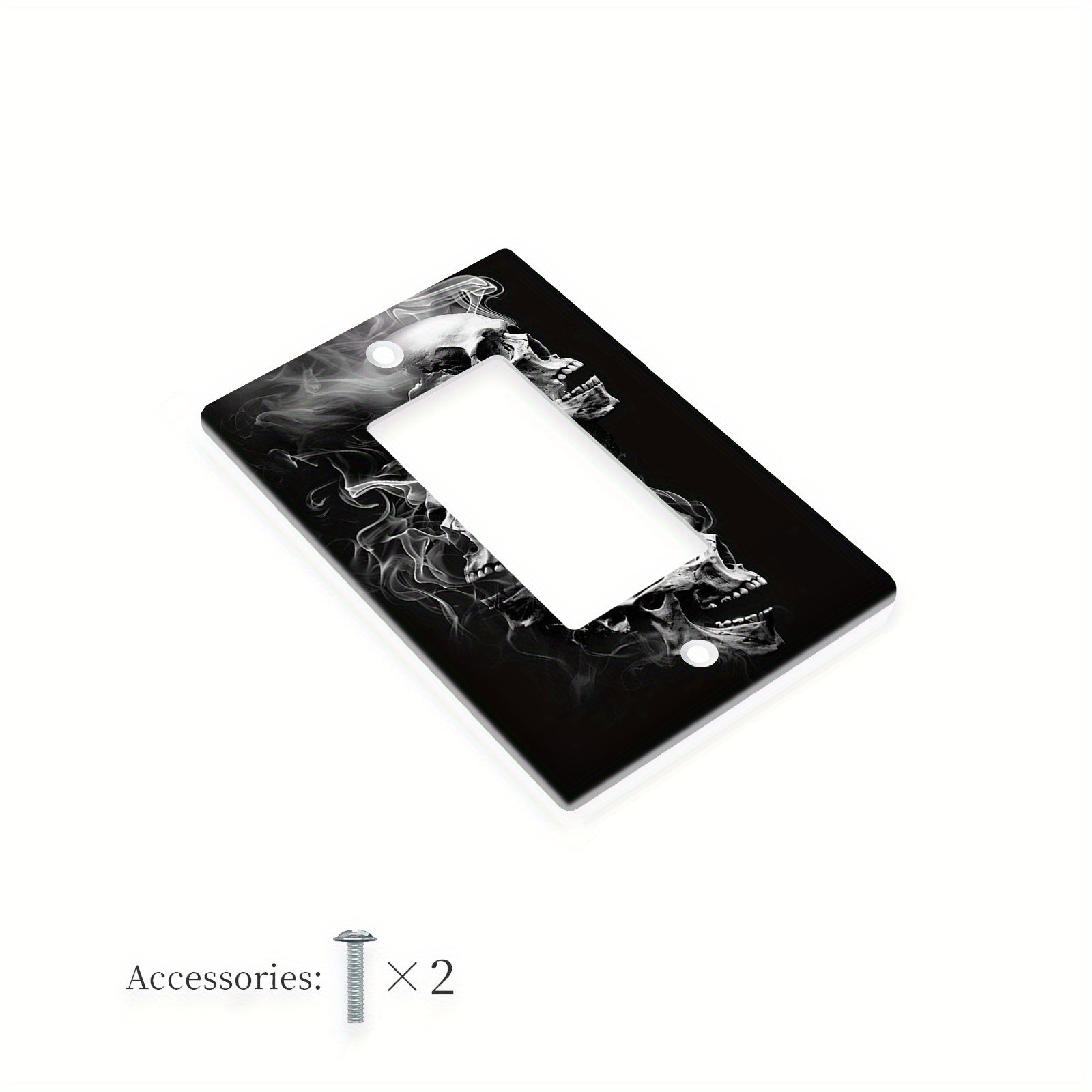 Cubierta de interruptor de pared con calavera gótica negra, sin necesidad de electricidad, fácil de limpiar, decoración para baño y sala de estar