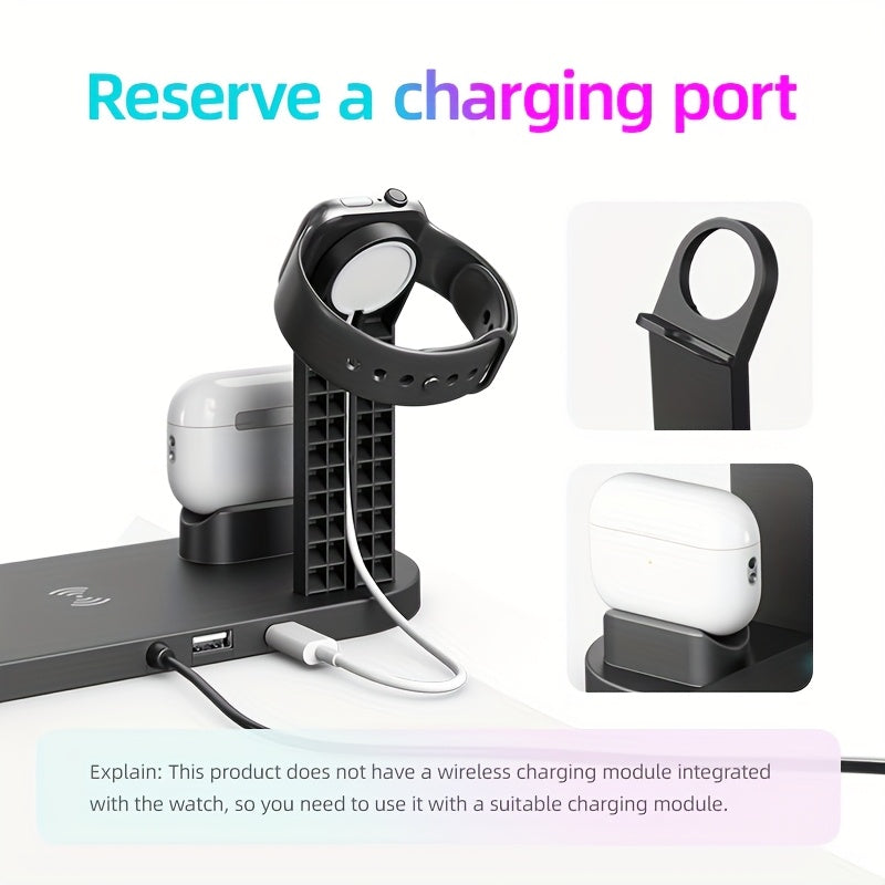 Cargador inalámbrico de 15W para iPhone, Samsung, AirPods y relojes inteligentes Carga rápida