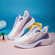 Women's Colorblock Casual Sneakers Breathable Fabric Lightweight Running Shoes