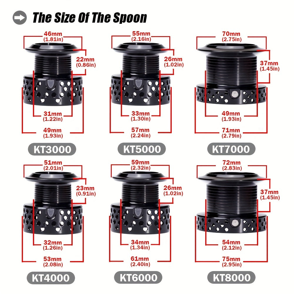 Dual Drag Spinning Reel 3000-8000 Series for Carp Fishing Ambidextrous Graphite Aluminum Alloy