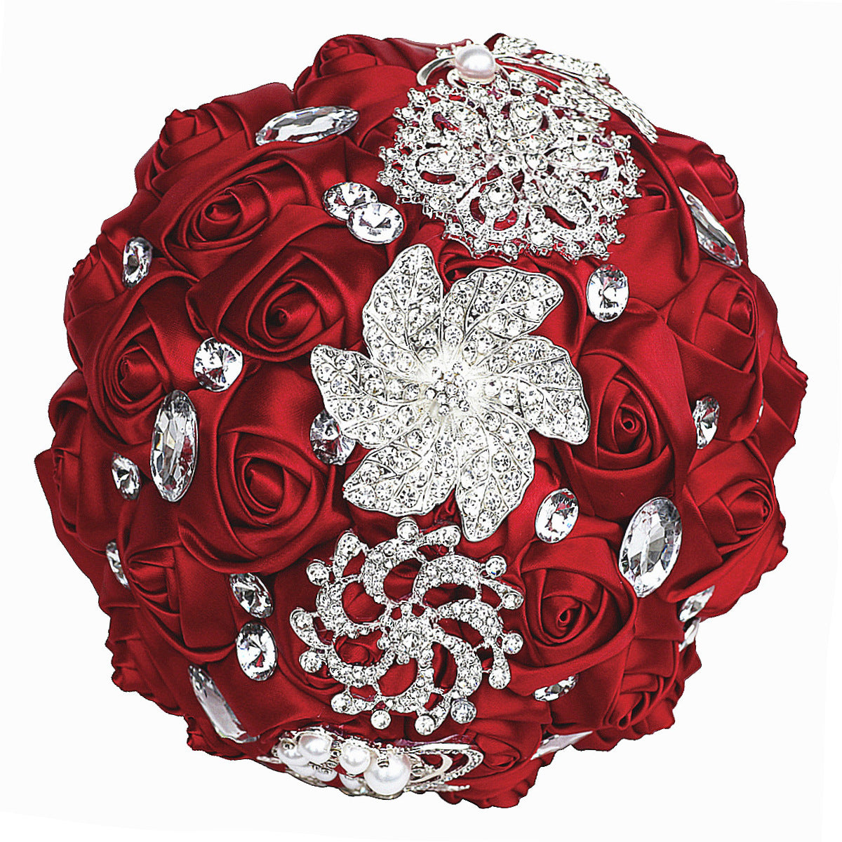 Satin Wedding Bouquet for European and American Brides with Ribbon Finish