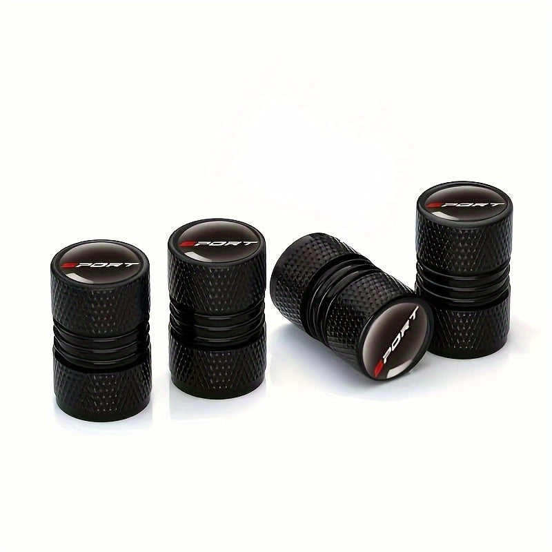 4 dona alyuminiy shinalar ventili bo'lagi qopqog'i, sport chang yopuvchi avtomobil g'ildirak havosi qopqog'i uchun transport vositalari