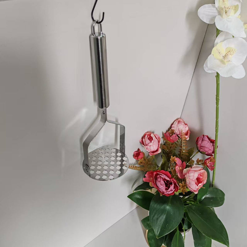 Pasapurés de acero inoxidable, herramienta de cocina manual para machacar patatas