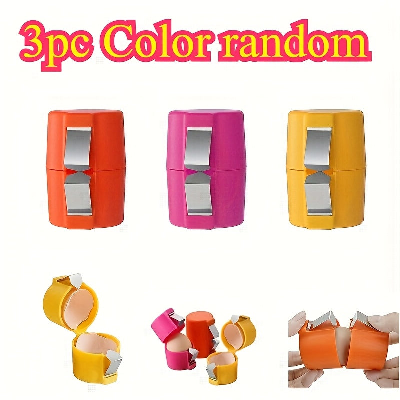 Set of 3 Plastic Egg Peelers with Stainless Steel Strippers and Covers Kitchen Tools