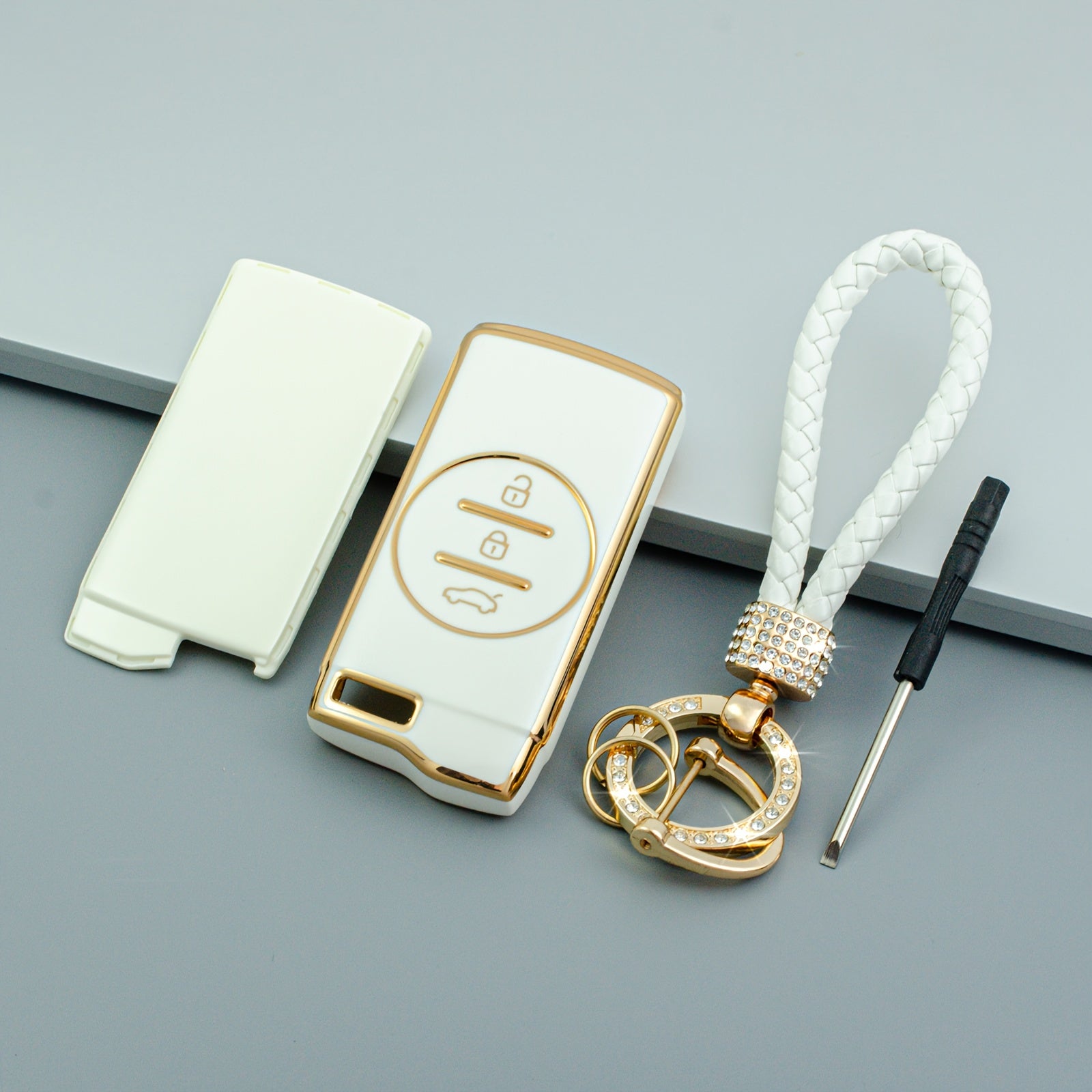 Universal Soft TPU Key Fob Cover with Keychain for Vehicles