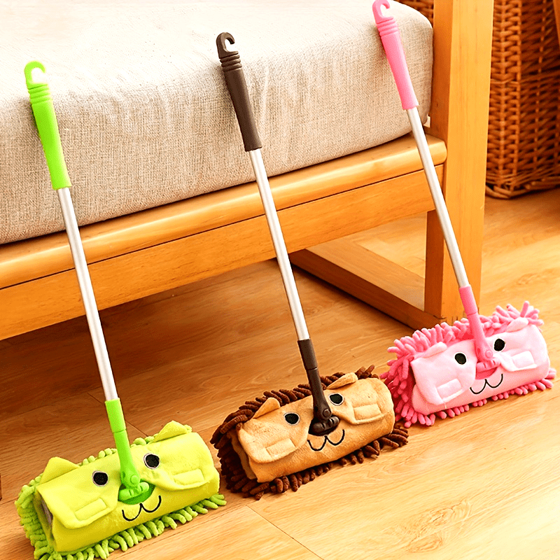 Children's Mini Plastic Dust Mop Toy for Kids, Compact, Educational Cleaning Tool