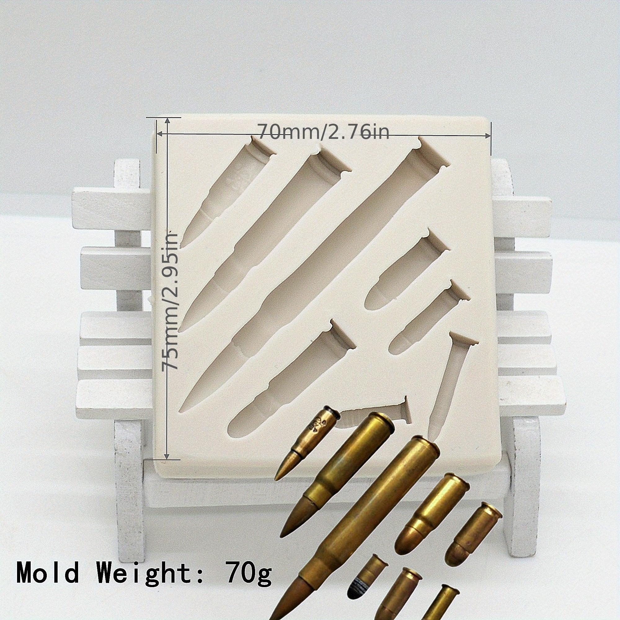 Silicone Gun Bullet Chocolate Mold for Candy Fondant and Treats