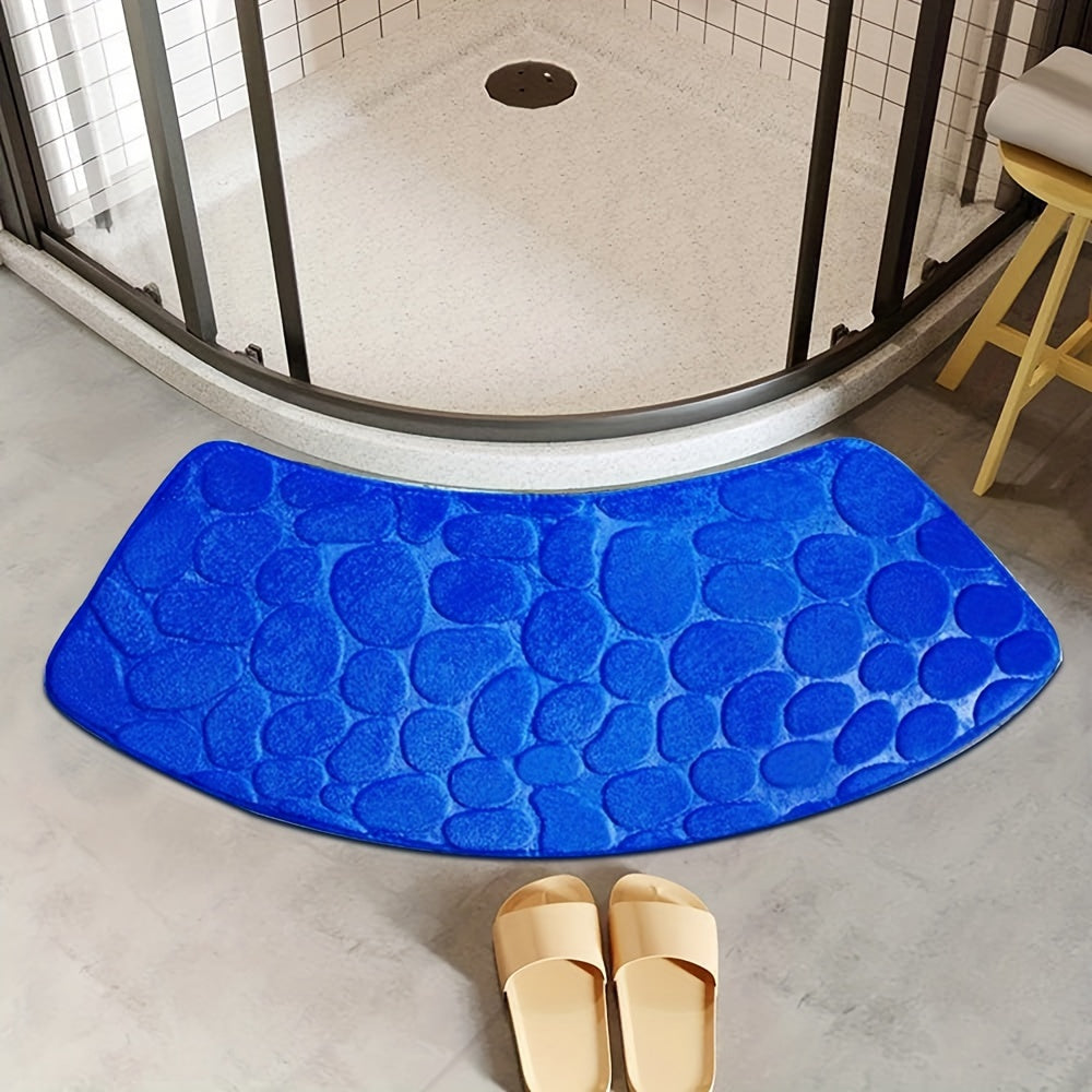 Alfombra de baño curva Pebble antideslizante, absorbente y de secado rápido