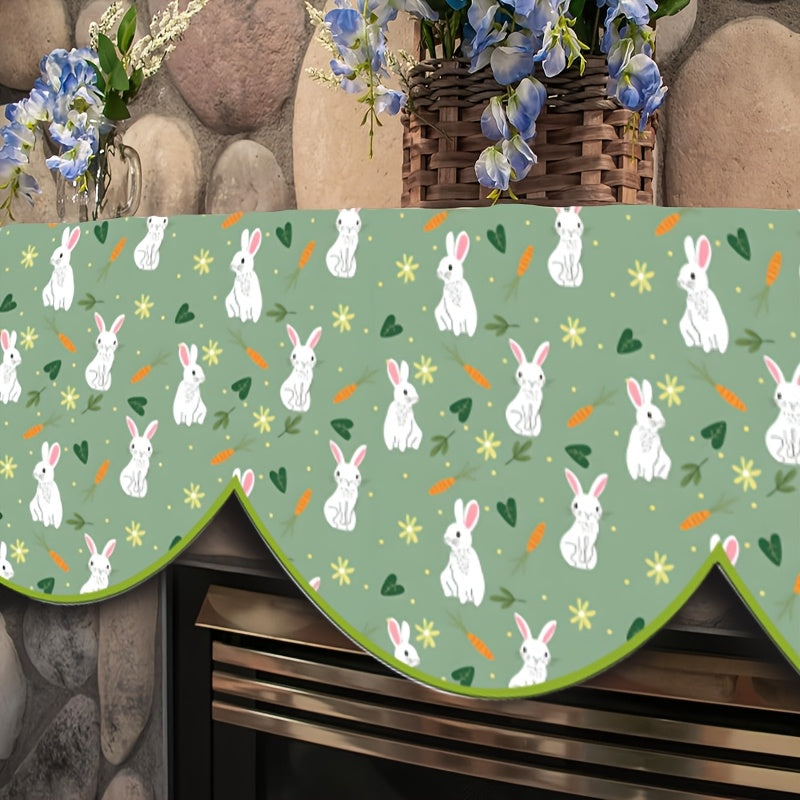 Easter Bunny Polyester Fireplace Scarf 49.78cm x 199.9cm Mantel Drape Table Runner