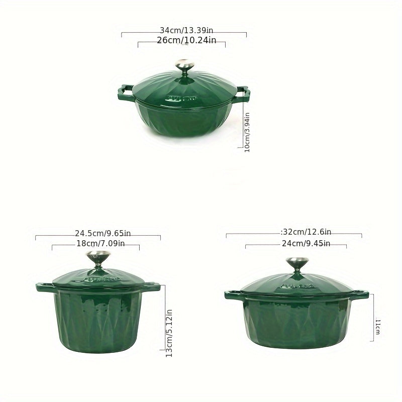 Enamelled Cast Iron Pot 78oz 138oz 169oz Non-Stick for Rice Sauces Induction