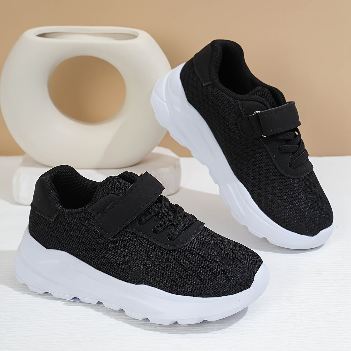 Boys Breathable Casual Sports Shoes Solid Color Fabric Sneakers for Kids