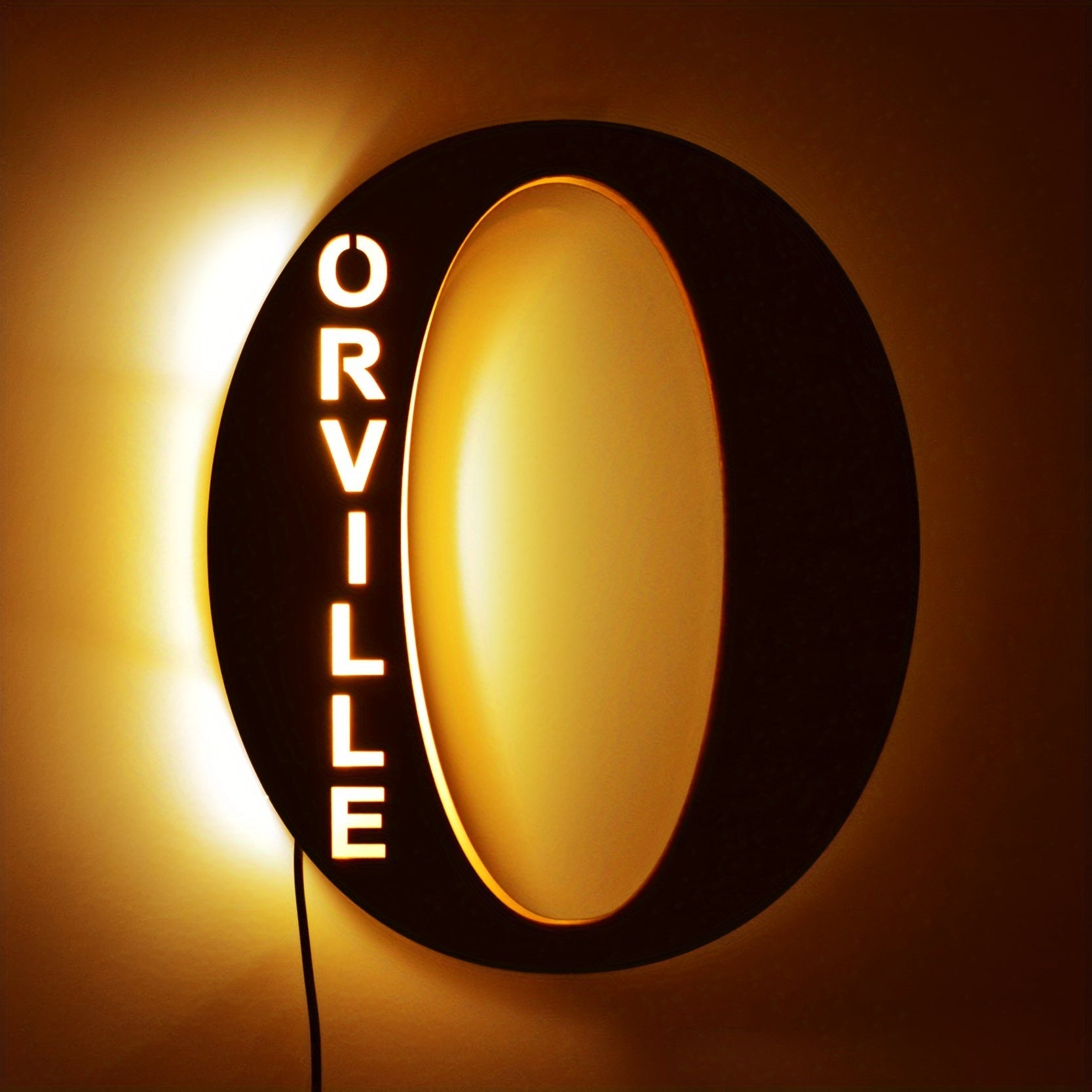 Luz nocturna de letras LED de madera personalizada para dormitorio, lámpara de pared personalizada, alimentada por USB