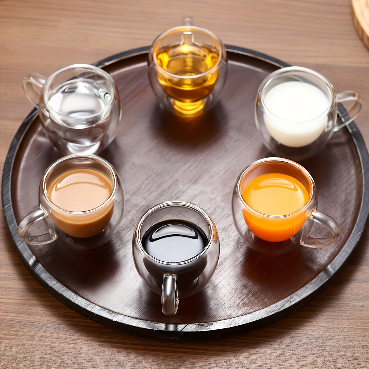 Juego de 6 tazas de café de vidrio de doble pared resistentes al calor para espresso y bebidas calientes