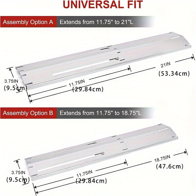 Pack of 3 universal BBQ heating plates for tent gas grills with adjustable flame regulator