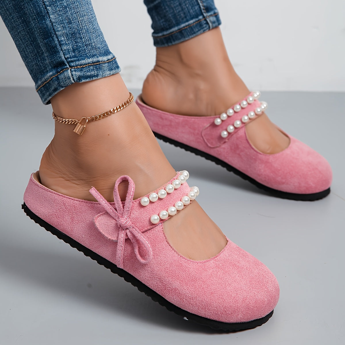 Women's Yellow Fabric Slip-On Mary Jane Sandals with Cushioned Sole