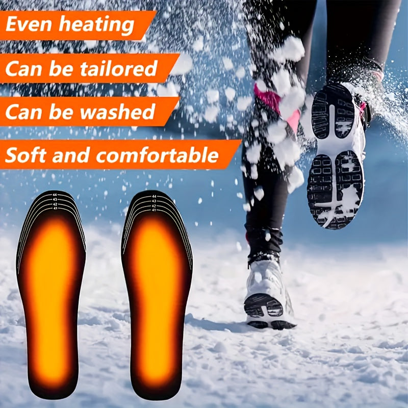 Unisex Electric Heating Insoles USB Rechargeable Shoe Inserts with Carbon Fiber Heating Element