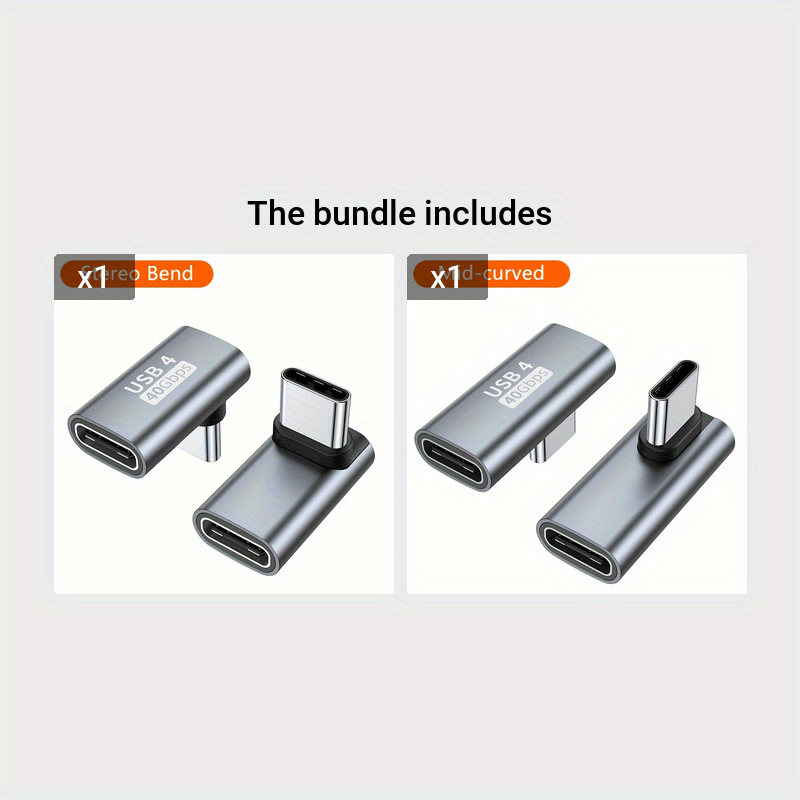 USB C Adapter 90 Degree Female to Male Fast Charging Right Angle Elbow