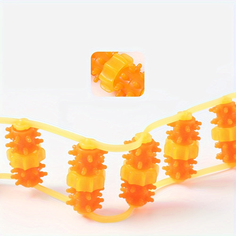 Sayohat, ofis, sport va uyda foydalanish uchun portativ orqa massaj roliki arqon. Mustahkam plastik, sozlanadigan tasmalari va bo'yin va orqa massajlari uchun tuzilgan roliklari bilan.