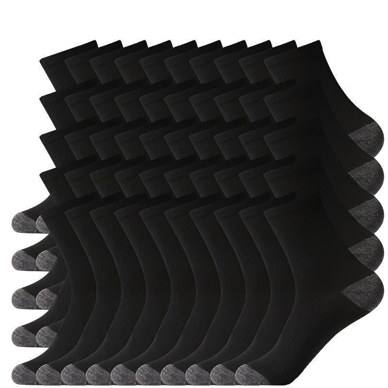 Set de calcetines largos coloridos para hombre, 20, 30, 50 pares, de punto, poliéster, cómodos