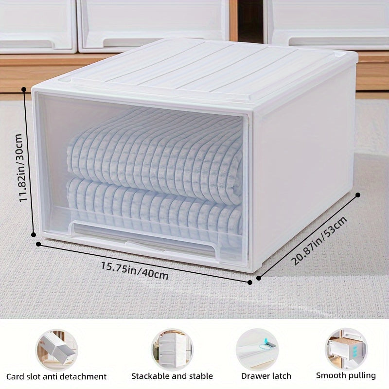 Stackable Plastic Storage Box for Clothes Toys Snacks Books and Sundries