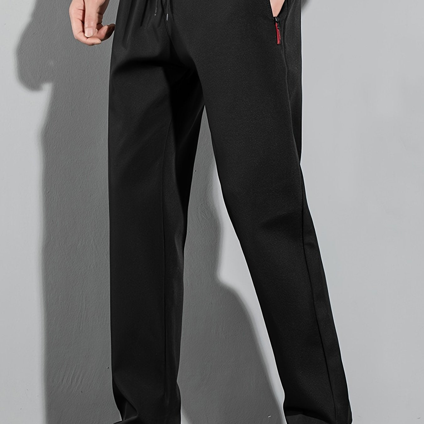 Men's Plus Size Joggers with Zipper Detail Casual Spring Summer Polyester Loose Fit