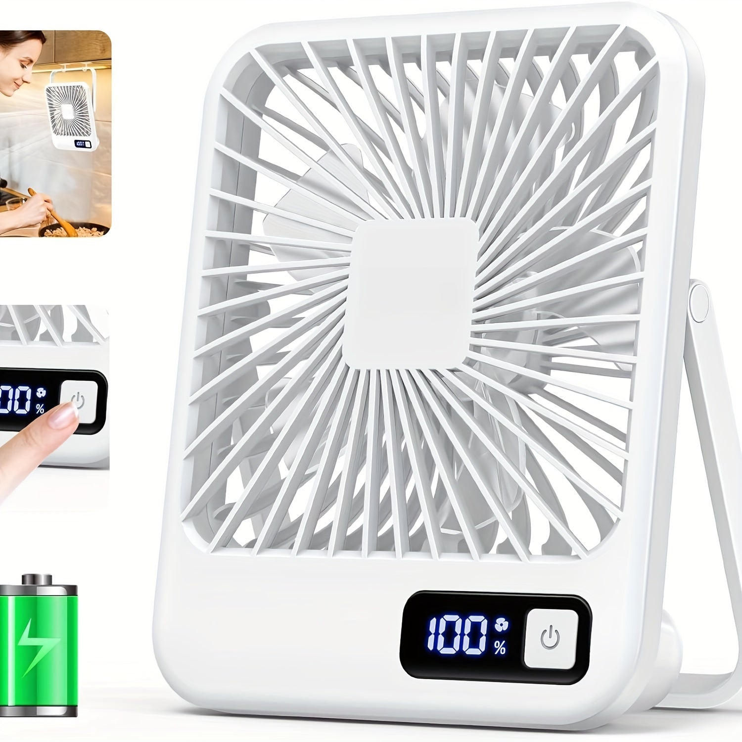 Mini Desktop USB Fan Portable Rechargeable Battery Personal Cooling