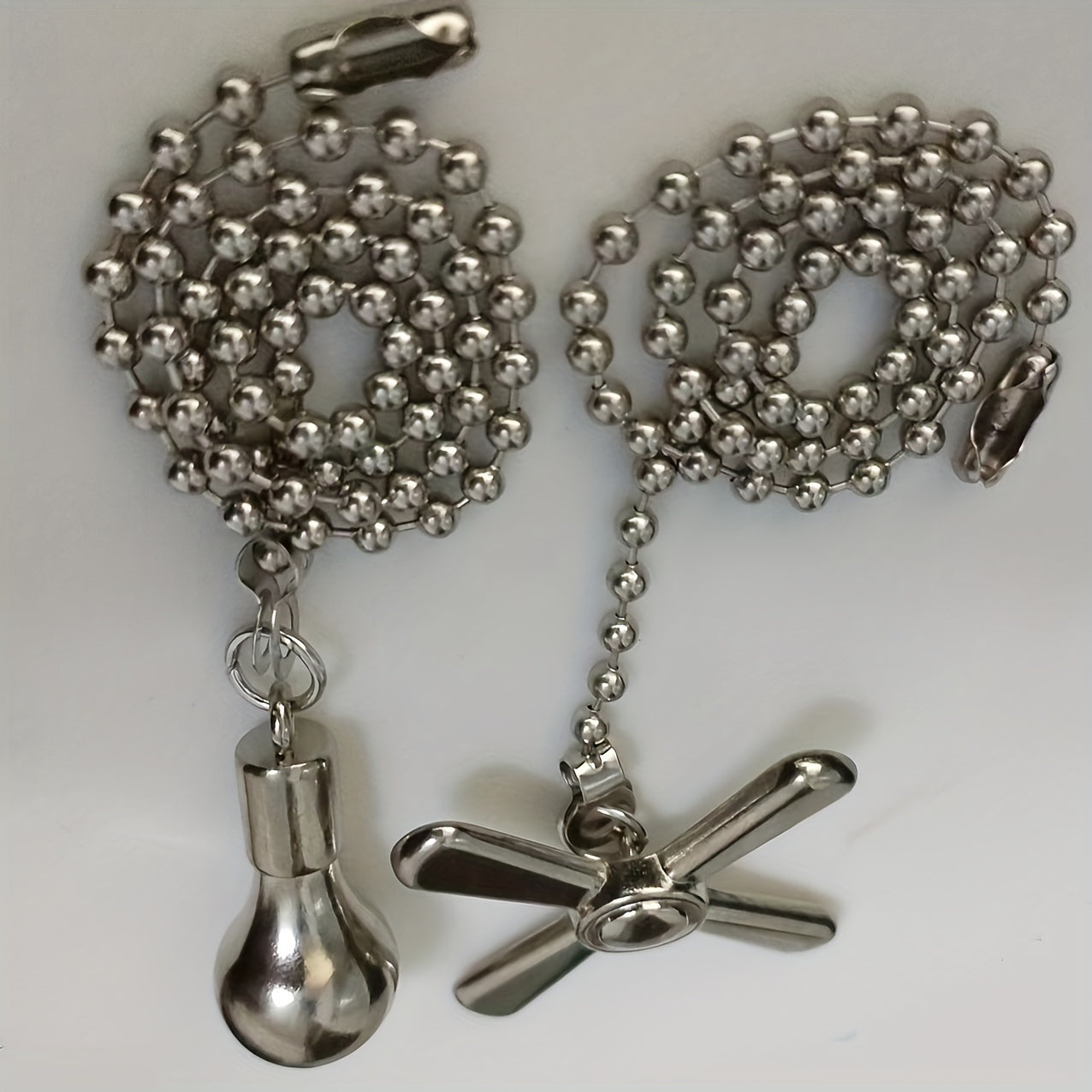 Ceiling Fan Pull Chain Set with Beaded Ball Extension Chains for Lights and Fans