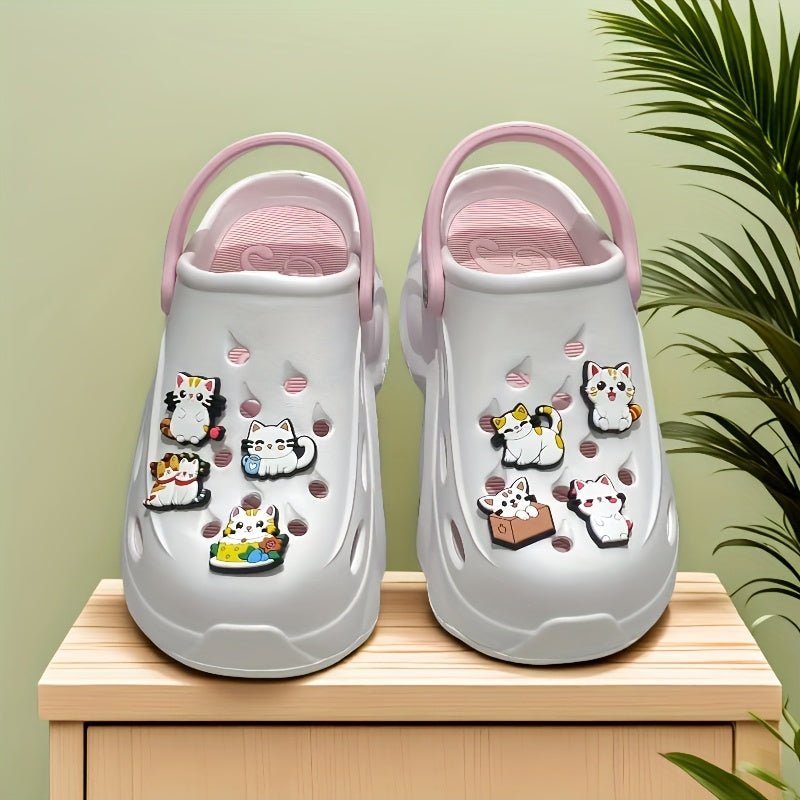 Women's Summer Hollow Shoes Lightweight EVA Thick Sole Garden Beach Shoes