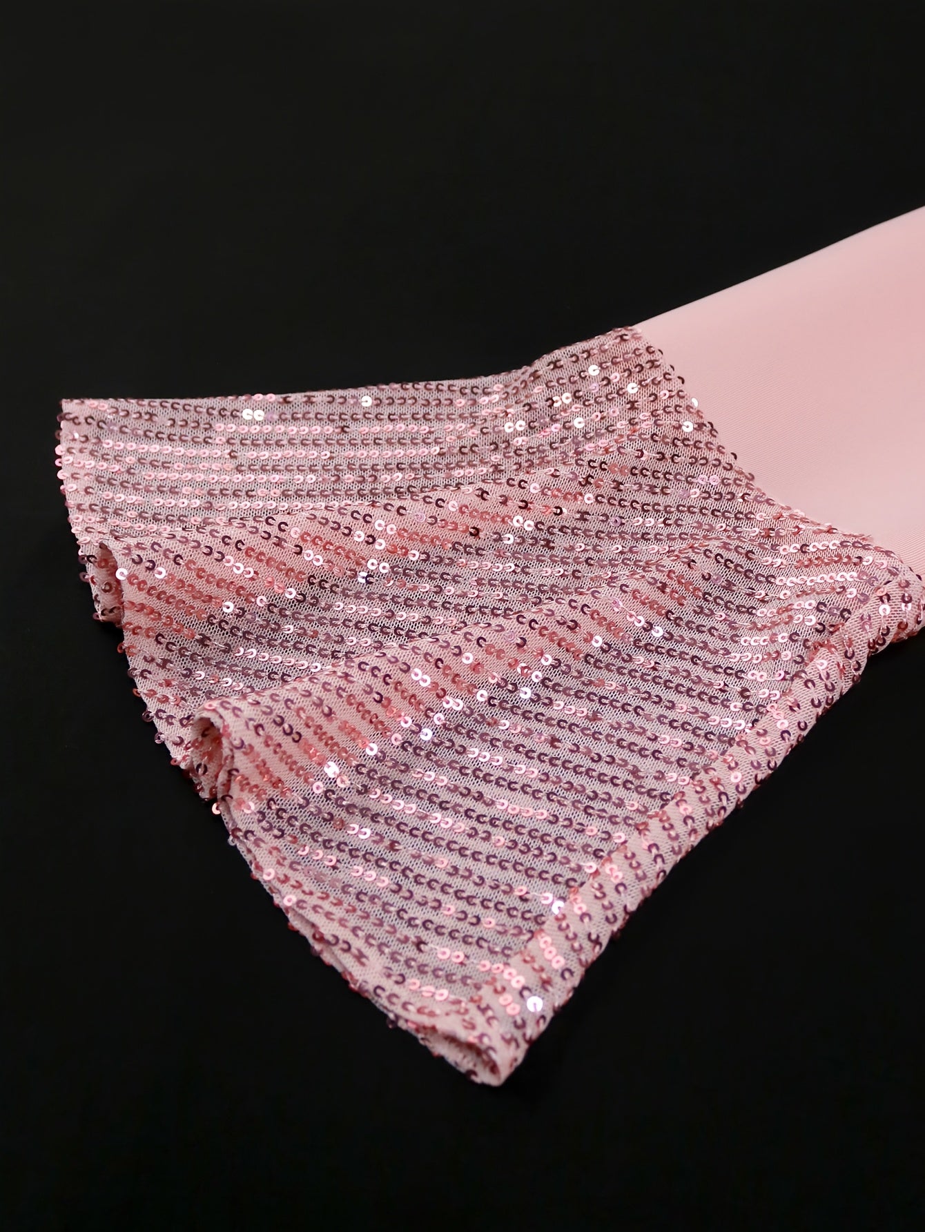 Ayollar uchun sequin ruffle bell sleeve partiy kiyimi polyester aralashmasi kechki kiyim