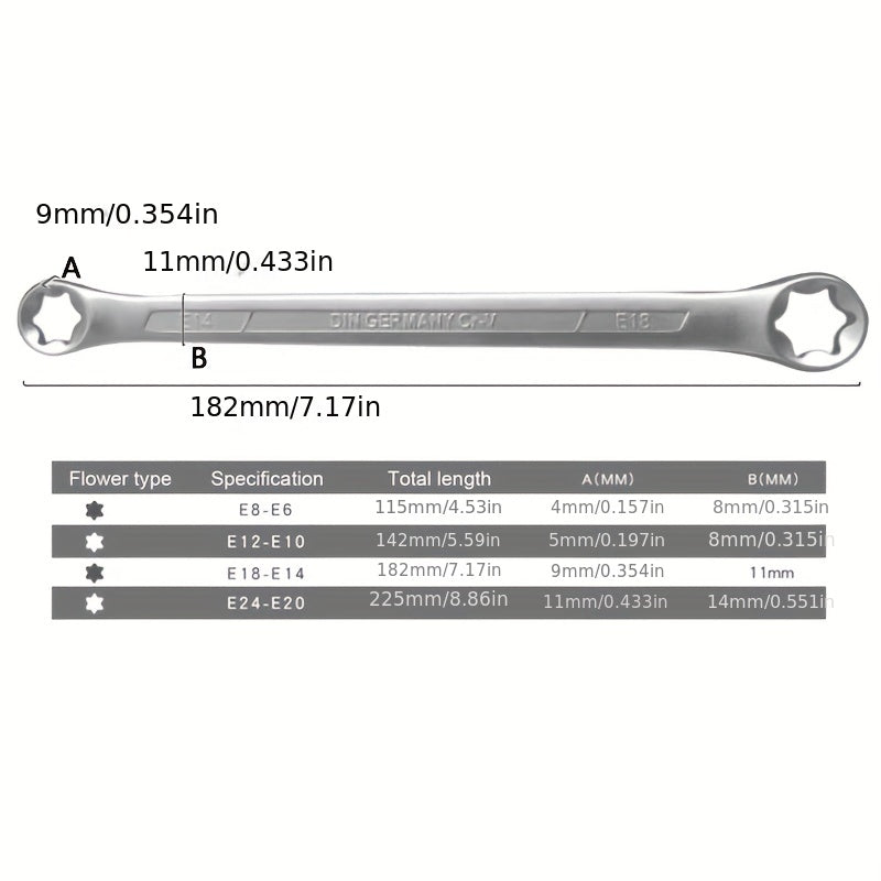 Juego de llaves hexagonales de doble cabeza universal de material Crv para herramientas de motocicleta