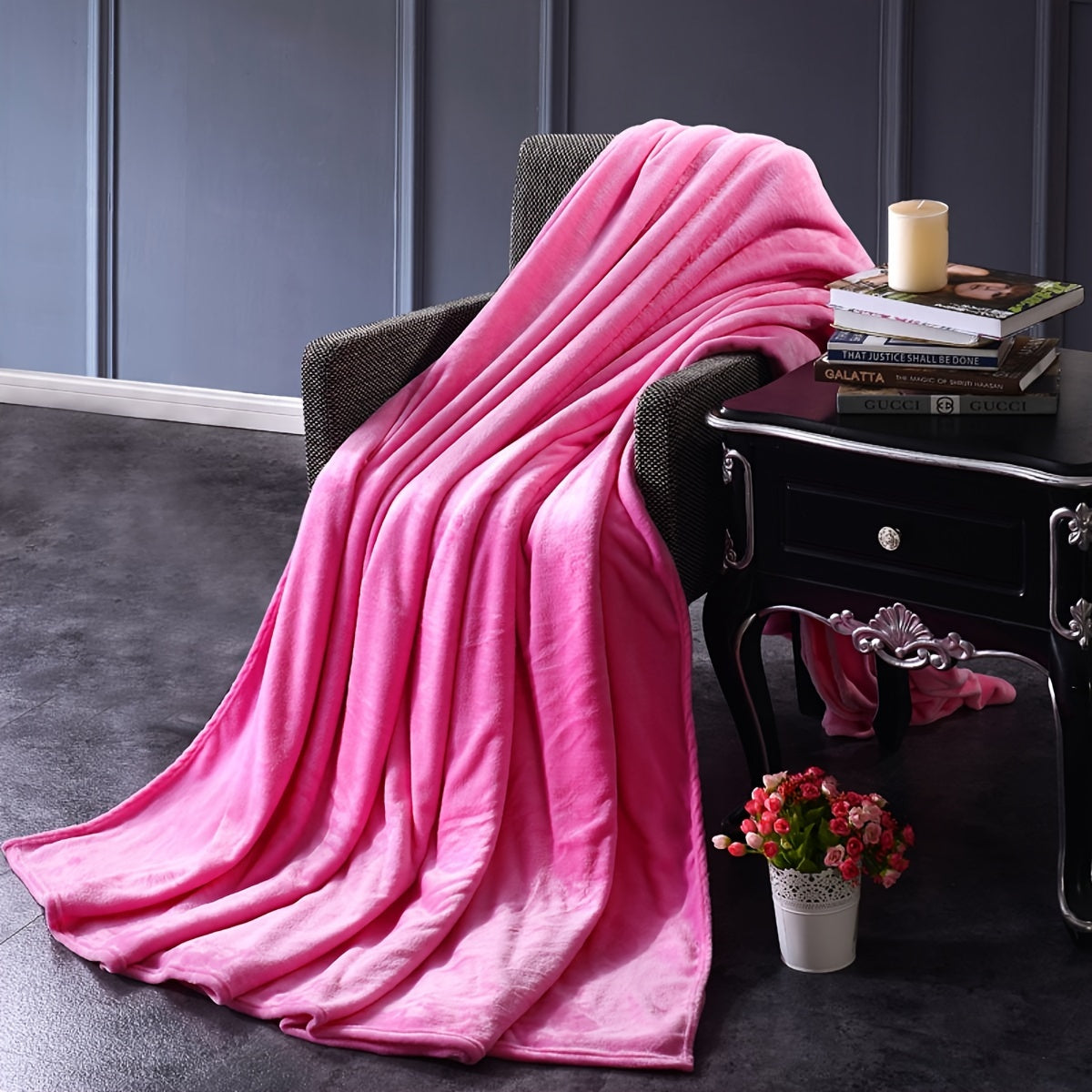 Manta de felpa engrosada de color sólido, multipropósito, para cama, descanso y mascotas, 1 pieza