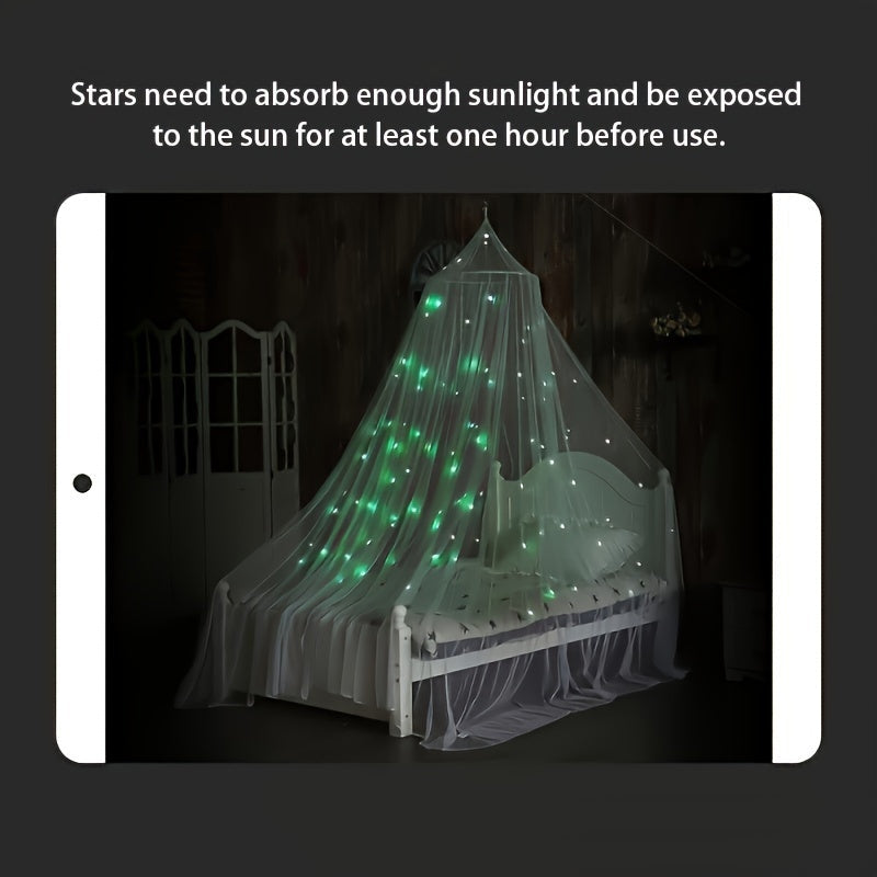 Mosquitero rosa para cuna de bebé con estrellas que brillan para decorar la cuna y el dormitorio